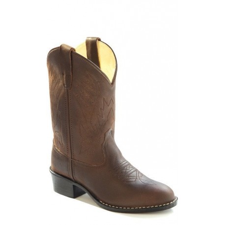 Old West Children's Round Toe Brown Cowboy Boots 1151