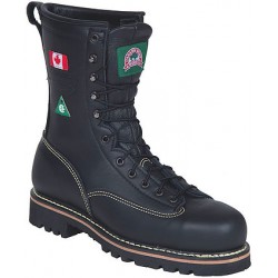 Canada West 34397 Fire-Retardent Black Boulder Leather Cimber Steel-Toe Lace Work Boots CSA Grade 1