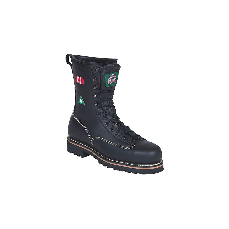 Canada West 34397 Fire-Retardent Black Boulder Leather Cimber Steel-Toe  Lace Work Boots CSA Grade 1