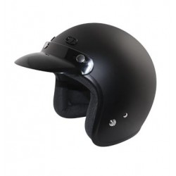 Open face Helmet - Classic Solid Matte Black