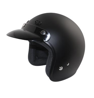 Open face Helmet - Classic Solid Matte Black - Leather King &  KingsPowerSports