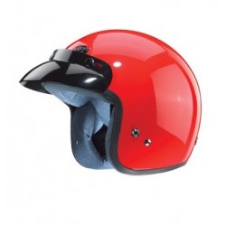 Open face Helmet - Classic Solid Glossy Red