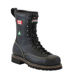 Canada West 34394 Forester Black Fire-Retardent Leather Steel-Toe Lace Work Boots CSA Grade 1