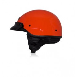 Banos Half Helmet Solid Glossy Orange -with ear cover