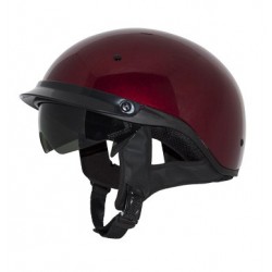HALF HELMET With drop down visor- Roadster Glossy Candy Red
