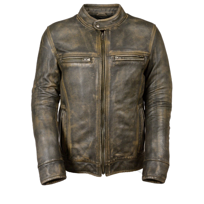 Rugged on sale leather jacket