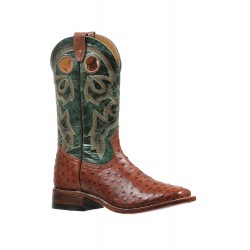 Boulet 8522 Brandy Ostrich Wide Square Toe Boots
