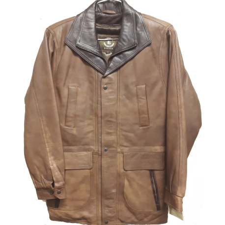 Mens Soft Casual Leather Jacket with Zipout Liner