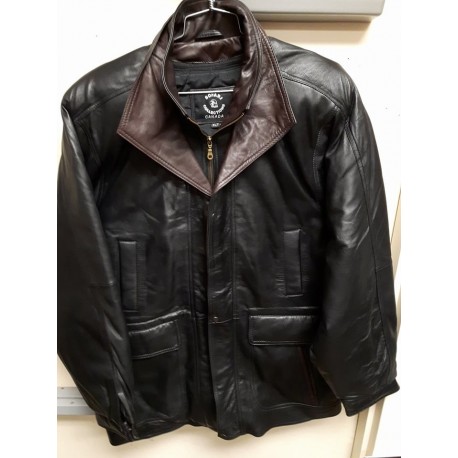 Mens Soft Casual Black Leather Jacket with Zipout Liner