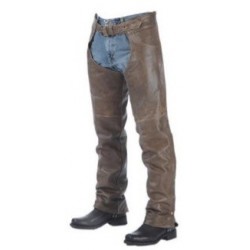 Unisex Premium Buffalo Leather Chaps Brown