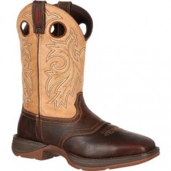 Rebel by Durango Men's DB4442 11" Waterproof Brown/Tan Pull-on Western boot with DSS