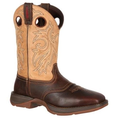 Rebel by Durango Men's DB4442 11" Waterproof Brown/Tan Pull-on Western boot with DSS
