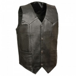 Plain Economy Leather Vests Mens