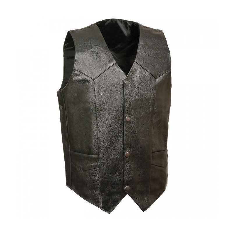 Plain Cheap - Economy Leather Vests Mens - Leather King & KingsPowerSports