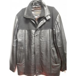 Leather & Wool combo jacket Black/black