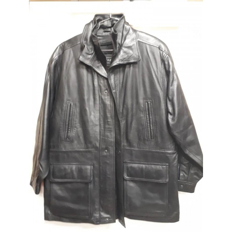 Mens Black Casual Leather Jacket with Zipout Liner - Leather King ...