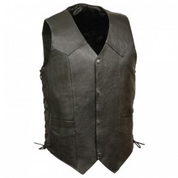 Leather VEST with adjustable Laces on side