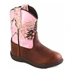 Old West Rubber Sole Pink Camo Round-Toe Boots TB2215i
