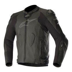 MISSILE LEATHER JACKET TECH-AIR® COMPATIBLE Black /Black - by Alpinestars