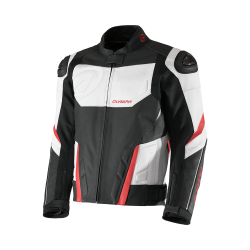 OLYMPIA KANTO Leather Sports Jacket Black/white /red
