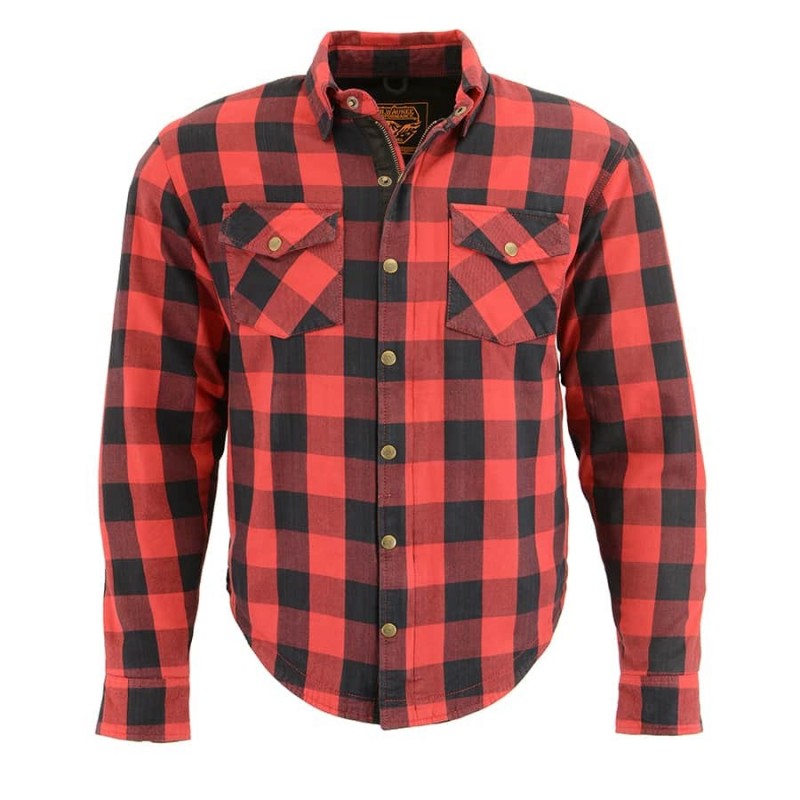Men’s Armored Checkered Flannel Biker Shirt w/ Aramid® by DuPont ...