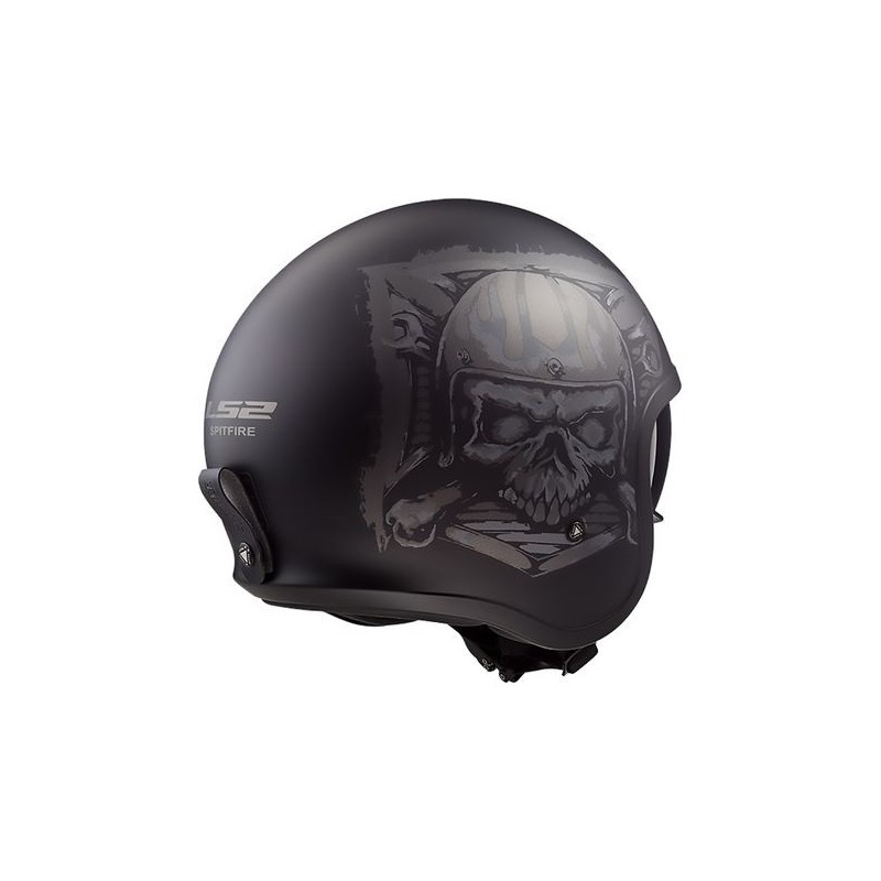 Vcan V537 Skull Open Face Motorcycle Helmet Born To Ride Scooter Skeleton Black 