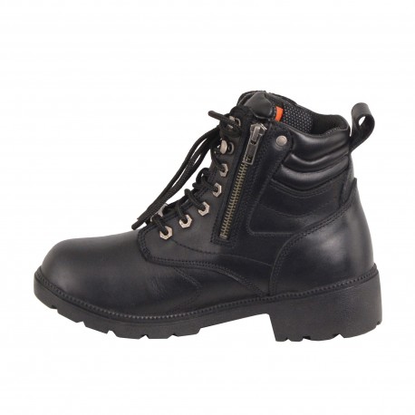 Women’s Waterproof Side Zipper Plain Toe Boot Brand : Milwaukee Boots