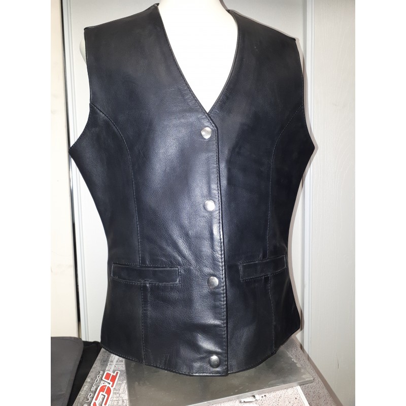 Women’s Plain, longer length vest 6480 - Leather King & KingsPowerSports