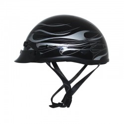 Mikro Custom Flare Black / silver Half Helmet
