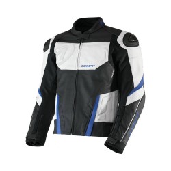OLYMPIA KANTO Leather Sports Jacket Black/white / BLUE