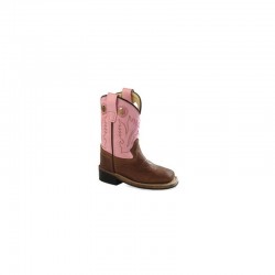 Jama Old West Toddlers' Canyon Brown & Pink Western Boot with Square Toe (BSI1839)