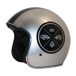Zox ROUTE 80 VINTAGE Ace Silver Helmet