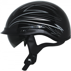 Half helmet with drop down visor Roadster IGNITE Glossy Black / Silver