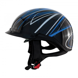 Half helmet with drop down visor Roadster FREEHAND Blue
