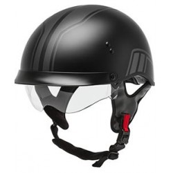 Gmax HH-65 Twin Full Dressed Half Helmet-Matte Black/Silver