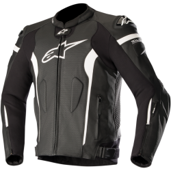 MISSILE Leather Jacket TECH-AIR® COMPATIBLE Black / white - by Alpinestars