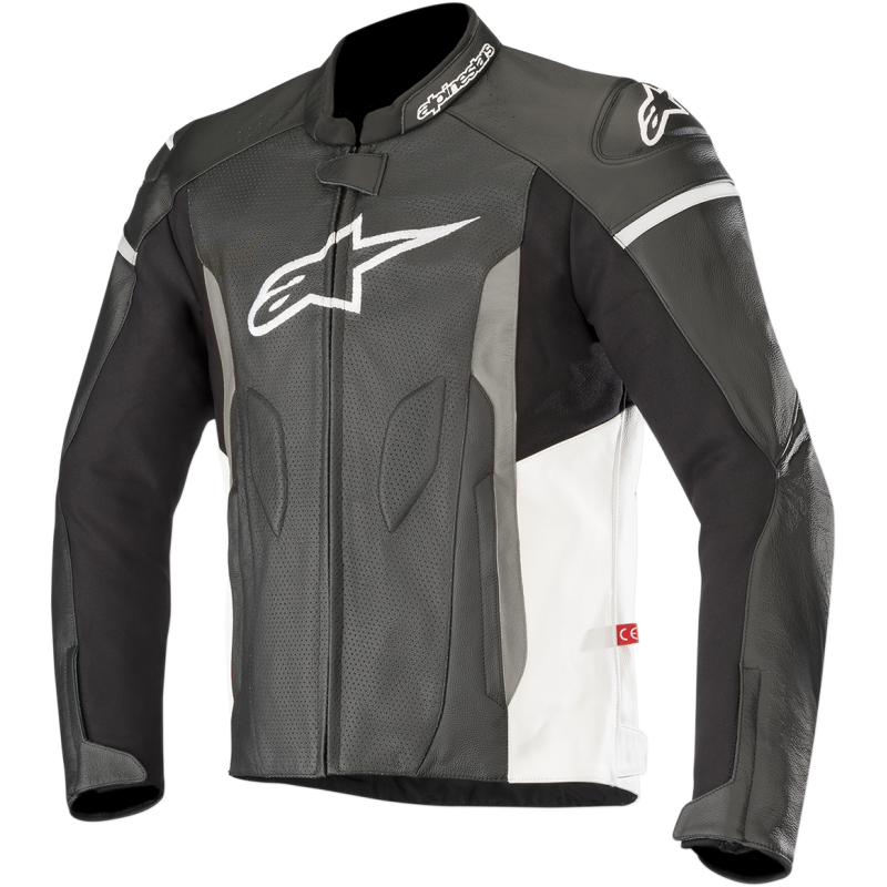 Alpinestars Faster Airflow Leather Jacket Black white Leather King KingsPowerSports