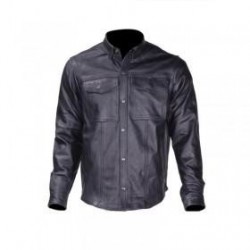 Snap Front Leather Shirt - Small