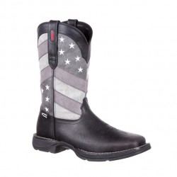 Men's Rebel by Durango Faded Black/Grey Flag Western Boots