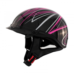 Half helmet with drop down visor Roadster FREEHAND Pink
