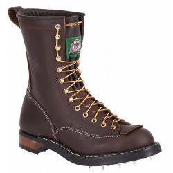 Canada West 14435 Plain-Toe Calk Logger Sole Walnut Loggertan Lace Work Boots