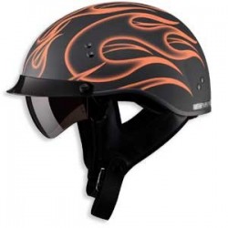 Orange Flame GM65 Half Helmet- Fully Dressed