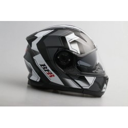 Modular Flip-Up Motorcycle Helmet Graphic White Black