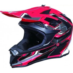 Motorcross Helmet-166 Red & Black