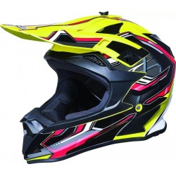 Motorcross Adult Helmet 166 Neon Green/yellow & Black