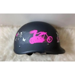 Lady Rider DOT Motorcycle Polo Helmet-Pink
