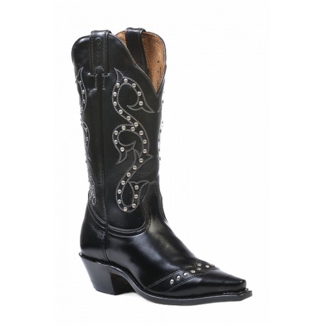 Boulet Ladies Black Elegantly Studded Boot 0621-b