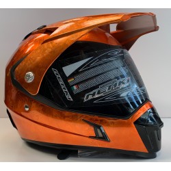 13- Motocross Nenki Orange Leaf Helmet