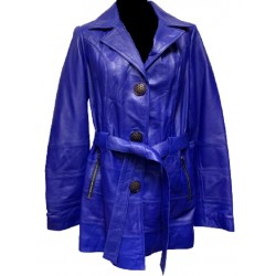 Beautifully Fine Crafted Blue Leather Jacket by ELIF