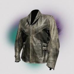 Gray Leather Ladies' Armored Sports Jacket